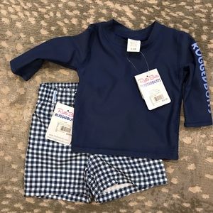 Ruffle Butts Rash Guard and Trunks